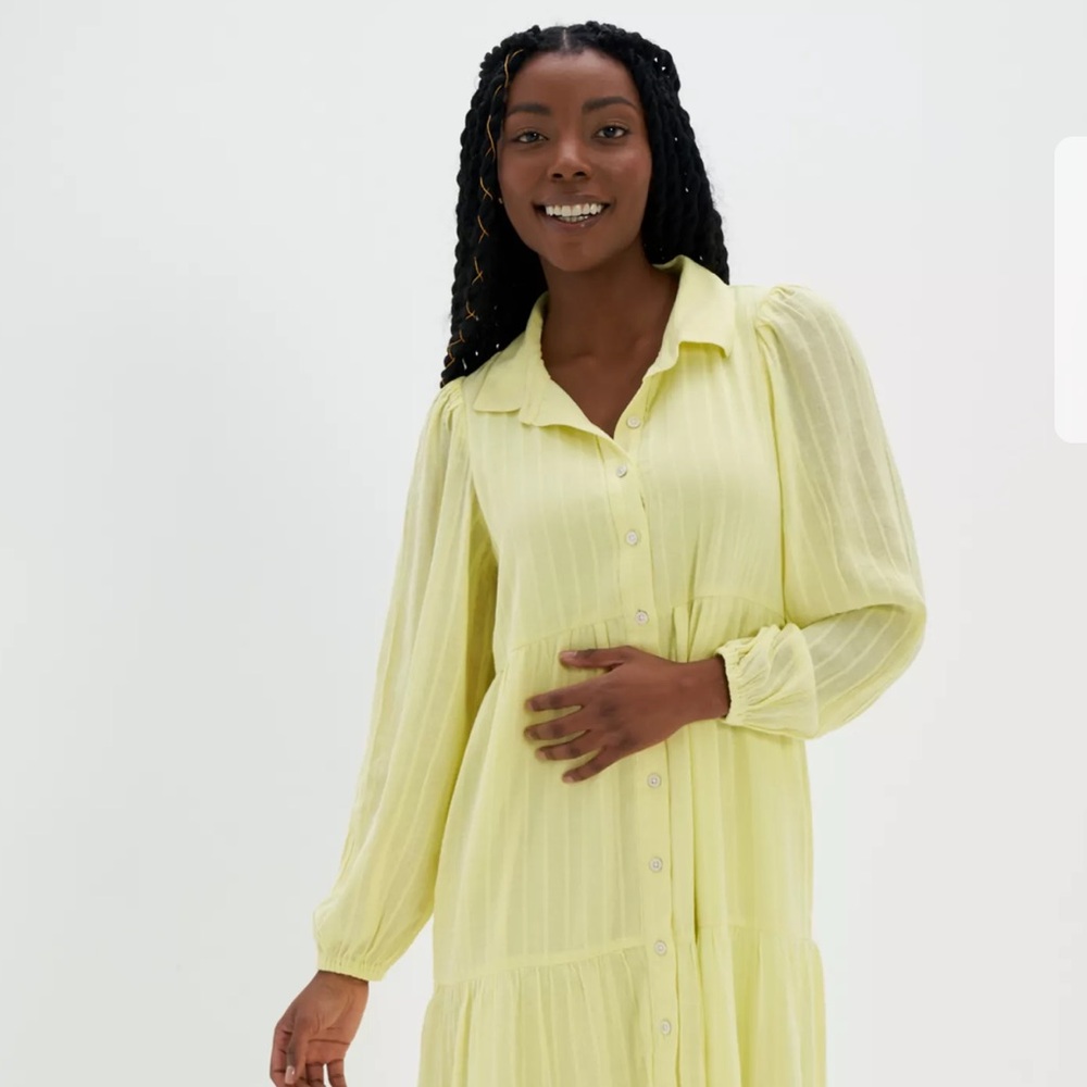 American Eagle Outfitters Yellow Long Sleeve Dress